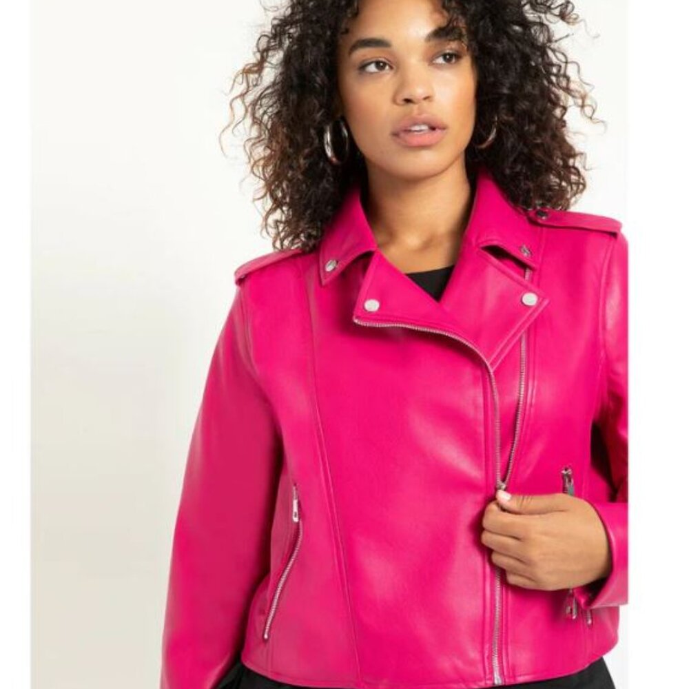 Eloquii Faux Leather Moto Jacket